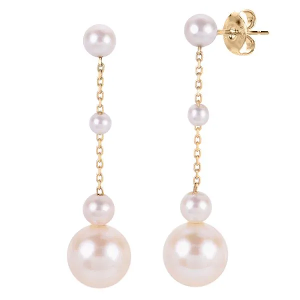 14KT Yellow Gold Freshwater Pearl Earring Raleigh Diamond Fine Jewelry Raleigh, NC