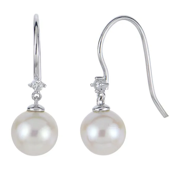 14KT White Gold Freshwater Pearl Earring J. Meredith Jewelers Delafield, WI