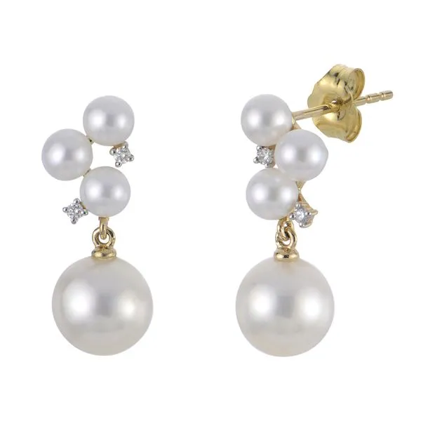 14KT Yellow Gold Freshwater Pearl Earring Raleigh Diamond Fine Jewelry Raleigh, NC