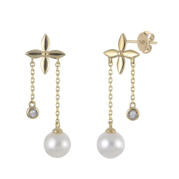 14KT Yellow Gold Freshwater Pearl Earring J. Meredith Jewelers Delafield, WI