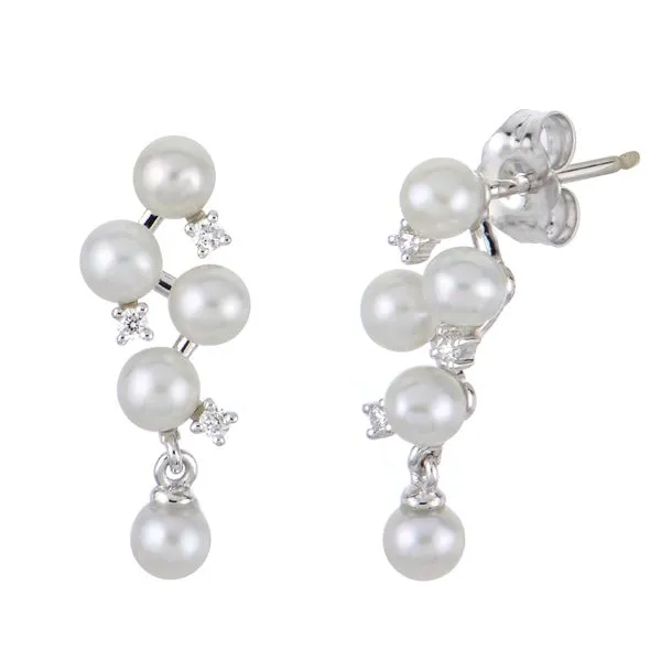 14KT White Gold Freshwater Pearl Earring Clater Jewelers Louisville, KY