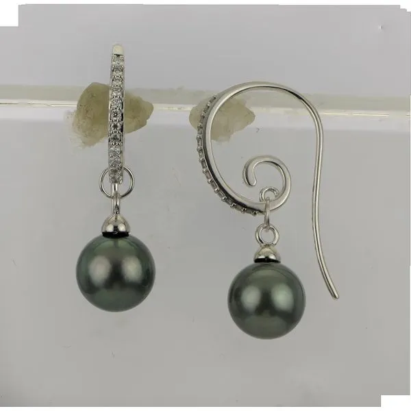 14KT White Gold Tahitian Pearl Earring Gaines Jewelry FLINT, MI