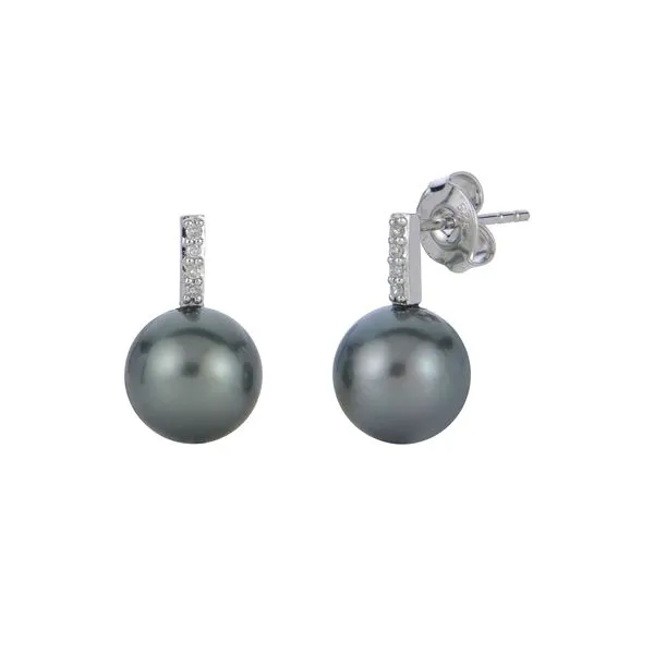 14KT White Gold Tahitian Pearl Earring J. Meredith Jewelers Delafield, WI
