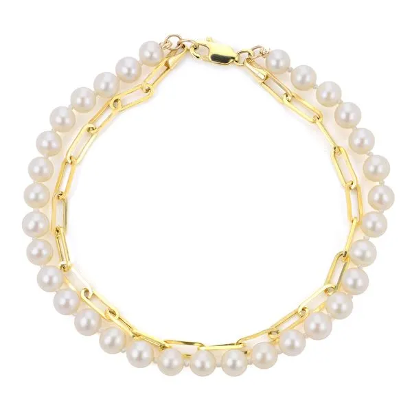 14KT Yellow Gold Freshwater Pearl Bracelet Johnson Jewellers Lindsay, ON
