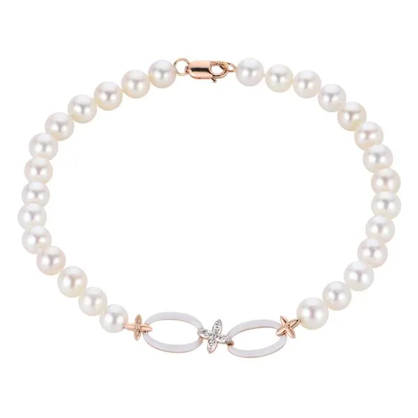 14KT Rose Gold Freshwater Pearl Bracelet Alan Miller Jewelers Oregon, OH