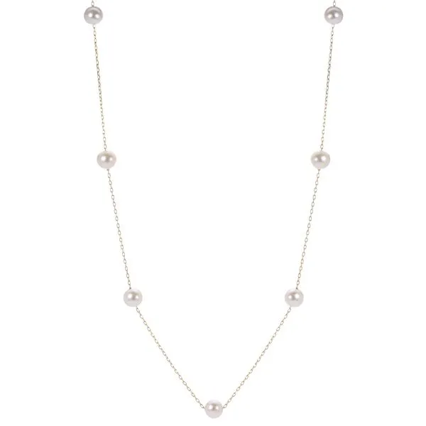 14KT Yellow Gold Freshwater Pearl Necklace Diamonds Direct St. Petersburg, FL