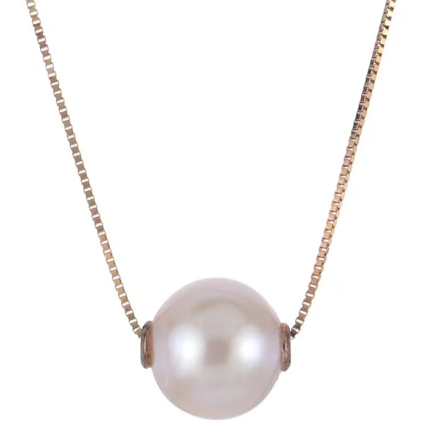14KT Rose Gold Freshwater Pearl Solitaire Necklace Rick's Jewelers California, MD