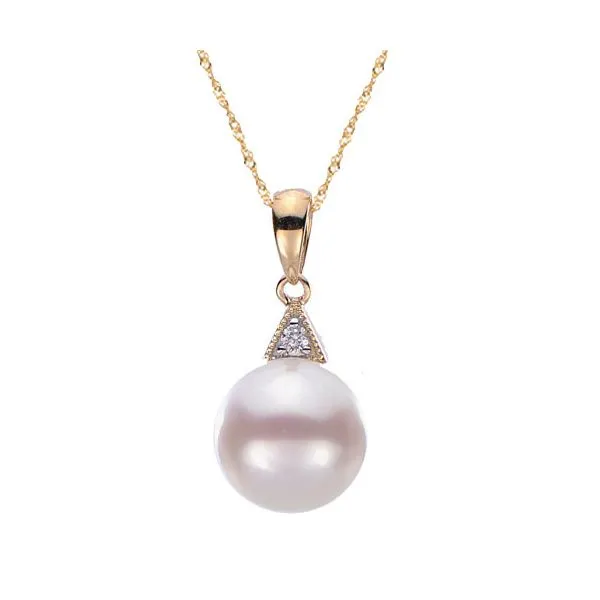 14KT Yellow Gold Akoya Pearl Pendant Raleigh Diamond Fine Jewelry Raleigh, NC