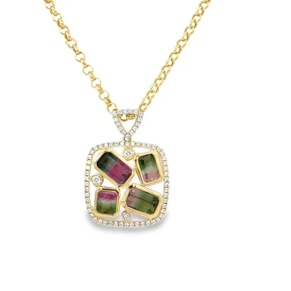 Watermelon Tourmaline an Diamond Pendant Bryan Jewelry Prattville, AL
