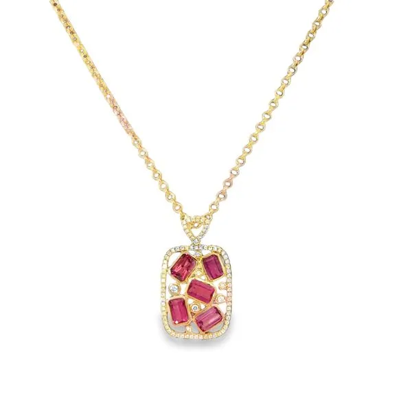 Pink Tourmaline and Diamond Pendant Bryan Jewelry Prattville, AL
