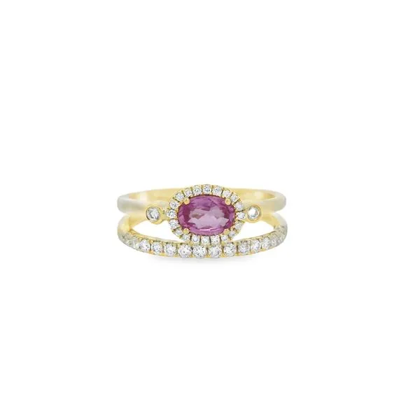 Pink Sapphire and Diamond Double Band Ring Albert's Jewelers Kingsland, GA