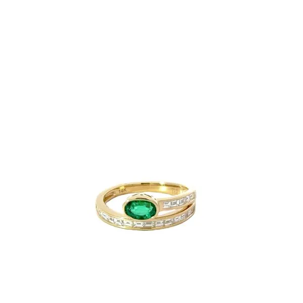 Emerald and Channel Set Baguette Diamond Wrap Ring Bryan Jewelry Prattville, AL