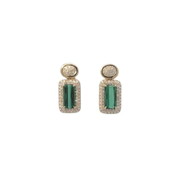 Green Tourmaline and Diamond Earrings Albert's Jewelers Kingsland, GA