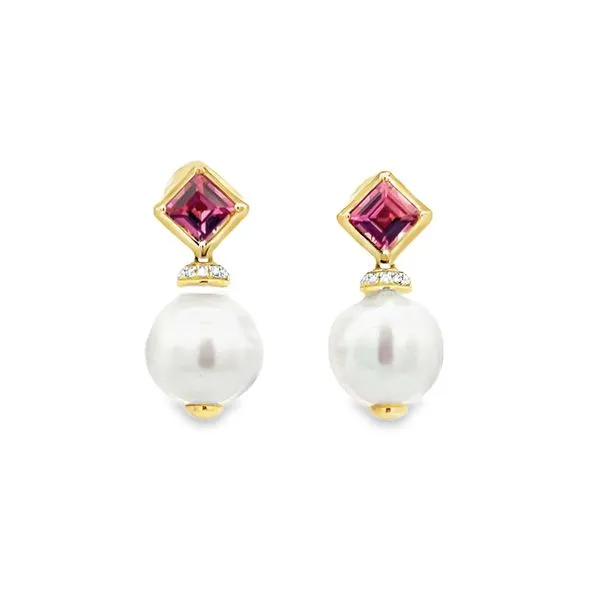 Pearl and Pink Tourmaline Earrings  Albert's Jewelers Kingsland, GA