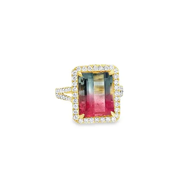 Watermelon Tourmaline and Diamond Ring Ambassador Diamond Jewelers Tucson, AZ