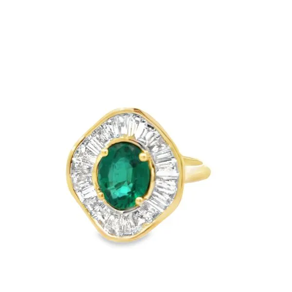 Emerald and Diamond Ballerina Style Ring Bryan Jewelry Prattville, AL