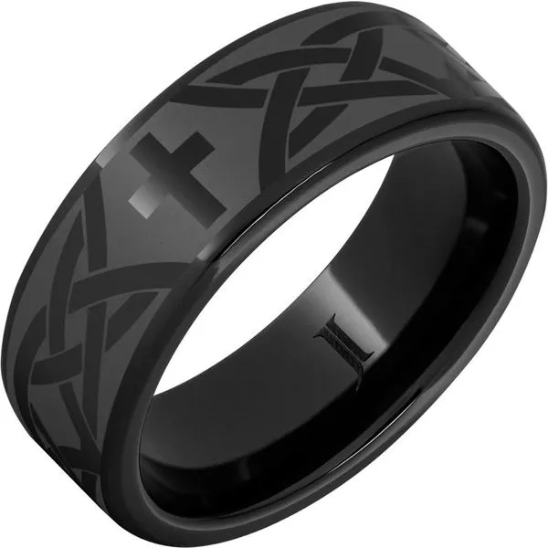 Black Diamond Ceramic™ Christian Cross and Knot Ring Ellsworth Jewelers Ellsworth, ME