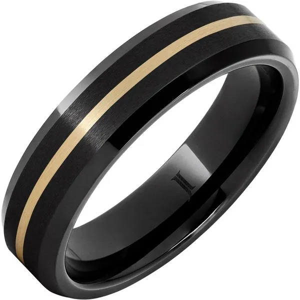 Black Diamond Ceramic™ Ring with 14K Gold Inlay Gysbers Jewelry Waupun, WI