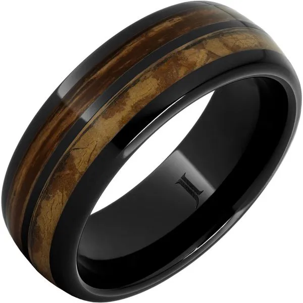 Double Corona - Black Diamond Ceramic™ Bourbon and Natural Cigar Inlay Ring Michele & Company Fine Jewelers Lapeer, MI