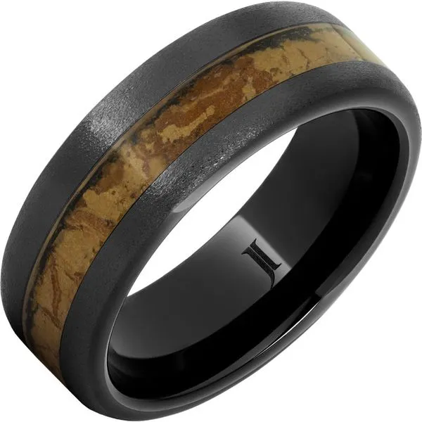 Panatela - Black Diamond Ceramic™ Natural Cigar Inlay Ring Gaines Jewelry FLINT, MI