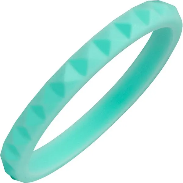 TrūBand™ Silicone Diamond Faceted Turquoise Ring Gaines Jewelry FLINT, MI
