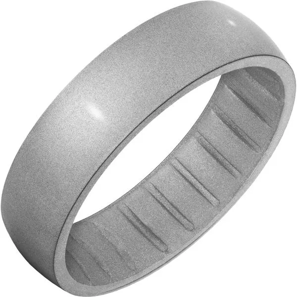 TruBand Silicone™ Slim Silver Glitter Ring Jerald Jewelers Latrobe, PA