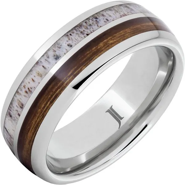 Barrel Aged™ Serinium® Ring with Bourbon Barrel Wood and Antler Inlays G.G. Gems, Inc. Scottsdale, AZ