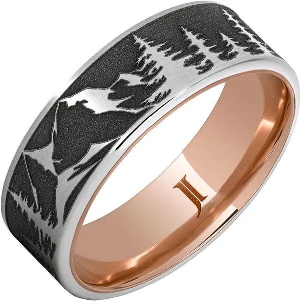 Hidden Gold™ 10k Inlay Serinium® Mountain Pine Forest Ring Daniel Jewelers Brewster, NY
