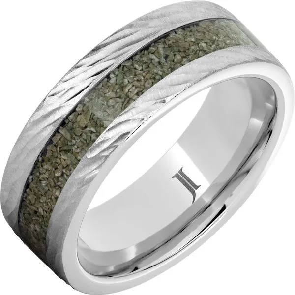 Serinium® Ring with Green Dinosaur Bone Inlay Jerald Jewelers Latrobe, PA