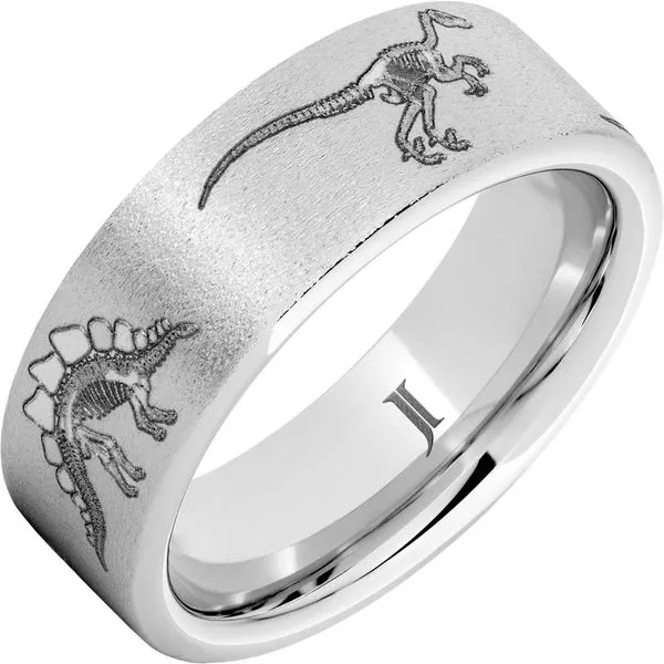Serinium® Dinosaur Fossil Skeleton Engraved Ring Hart's Jewelers Grants Pass, OR