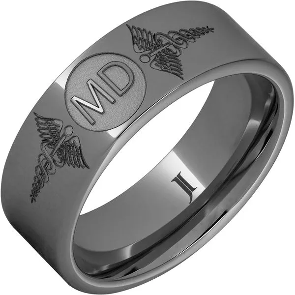 Rugged Tungsten™ Ring With Caduceus - Medical Doctor Michele & Company Fine Jewelers Lapeer, MI
