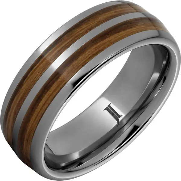 Double Barrel – Barrel Aged™ Rugged Tungsten™ Dome Ring with Bourbon Inlays K. Martin Jeweler Dodge City, KS