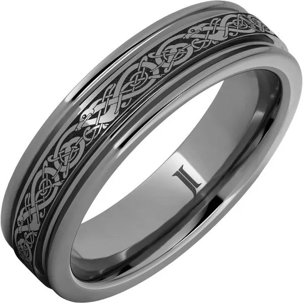 The Viking – Rugged Tungsten™ Engraved Rounded Edge Ring Michele & Company Fine Jewelers Lapeer, MI