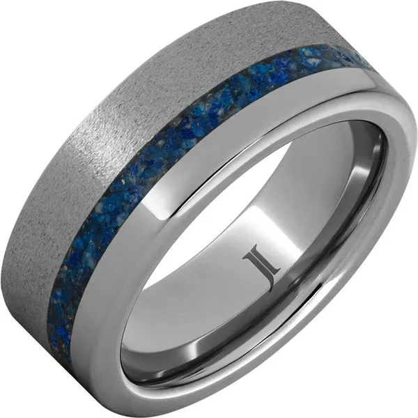 Rugged Tungsten™ Men's Ring with Lapis Lazuli Inlay and Stone Finish G.G. Gems, Inc. Scottsdale, AZ