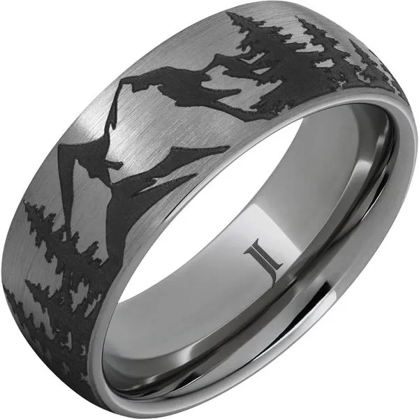 Rugged Tungsten™ Mountain Pine Forest Ring With Satin Finish Gaines Jewelry FLINT, MI