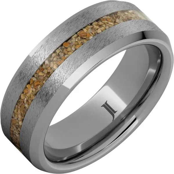Rugged Tungsten™ Ring with Brown Dinosaur Fossil Bone Daniel Jewelers Brewster, NY