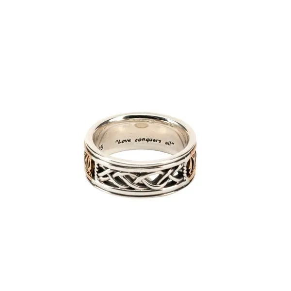 S/sil Oxidized + Bronze Viking Rune Ring