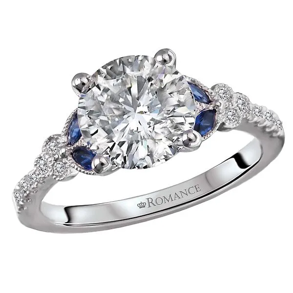 Sapphire and Diamond Semi-Mount Engagement Ring McCoy Jewelers Bartlesville, OK