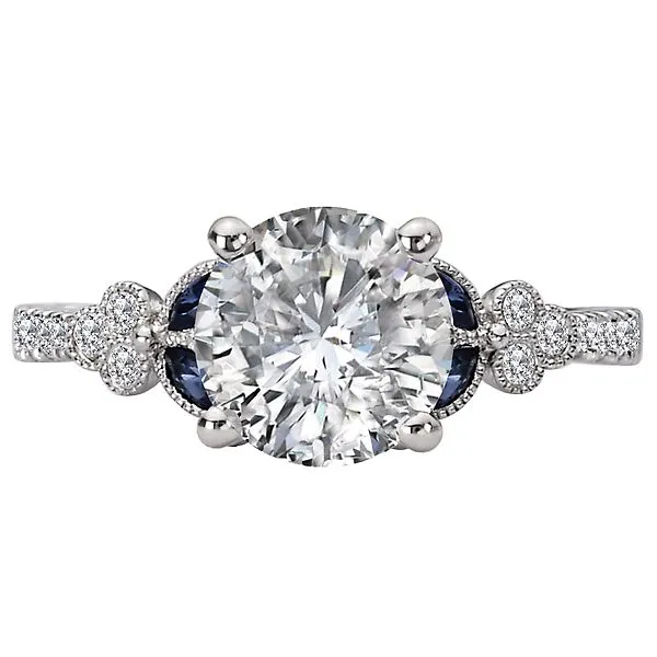 Sapphire and Diamond Semi-Mount Engagement Ring Image 4 Albert's Jewelers Kingsland, GA