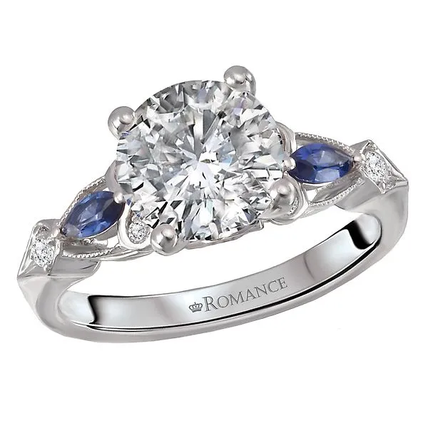 Diamond and Sapphire Semi-Mount Engagement Ring J. Schrecker Jewelry Hopkinsville, KY