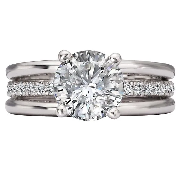 Three Row Band Semi-Mount Diamond Engagement Ring Image 4 Jim's Jewelers Tyler, TX