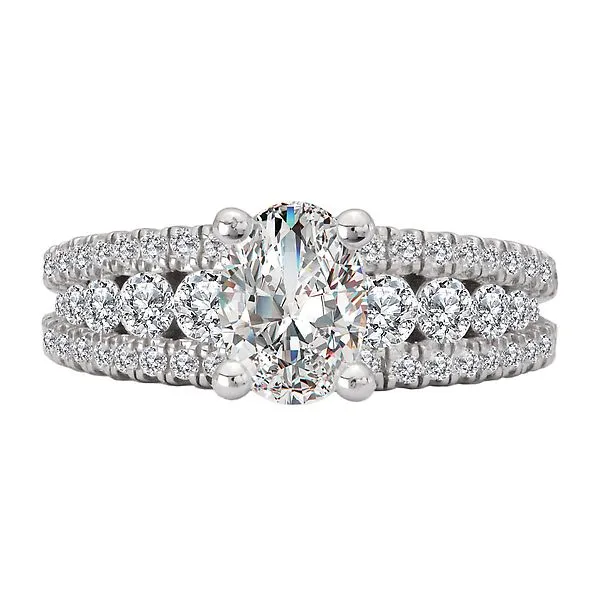 Split Row Semi-Mount Engagement Ring Image 4 Albert's Jewelers Kingsland, GA