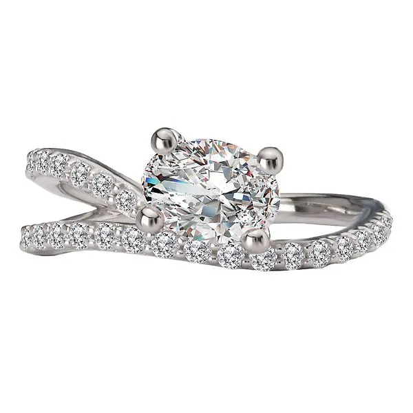 Semi-Mount Diamond Wave Band Engagement Ring Image 4 McCoy Jewelers Bartlesville, OK