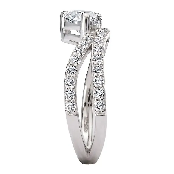 Semi-Mount Diamond Wave Band Engagement Ring Image 3 J. Schrecker Jewelry Hopkinsville, KY