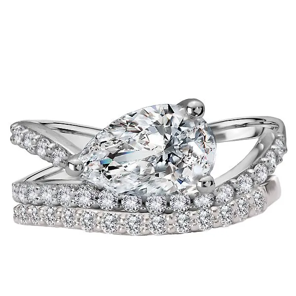 Semi-Mount Diamond Wave Band Engagement Ring Image 4 J. Schrecker Jewelry Hopkinsville, KY