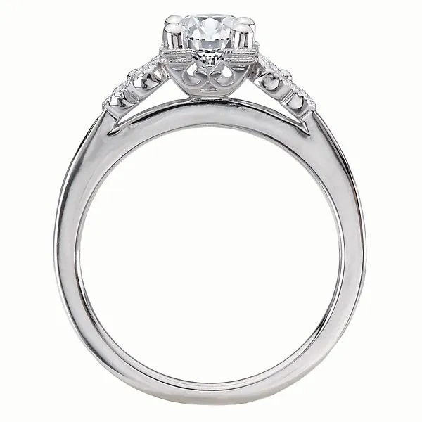 Semi-Mount Engagement Ring with Milgrain Design Image 2 Alan Miller Jewelers Oregon, OH