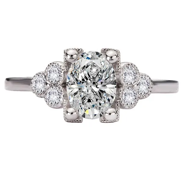 Semi-Mount Engagement Ring with Milgrain Design Image 4 Alan Miller Jewelers Oregon, OH