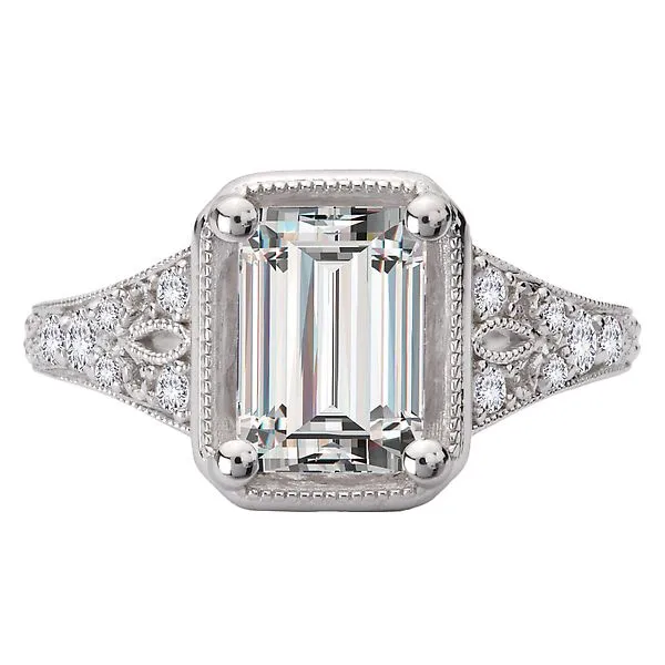 Diamond Semi-Mount Engagement Ring with Milgrain Detail Image 2 McCoy Jewelers Bartlesville, OK