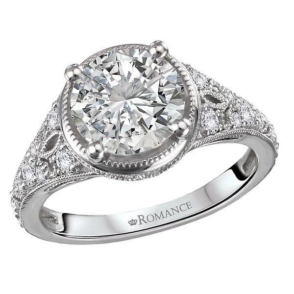 Diamond Semi-Mount Engagement Ring with Milgrain Detail McCoy Jewelers Bartlesville, OK