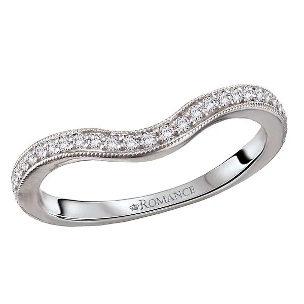 Diamond and Milgrain Detail Curved Wedding Band Gysbers Jewelry Waupun, WI